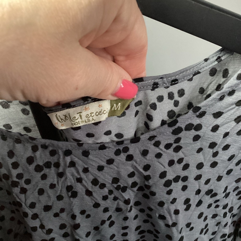 Chalet et Cici Top Med Dalmation Print Grey And Black - Picture 2 of 11